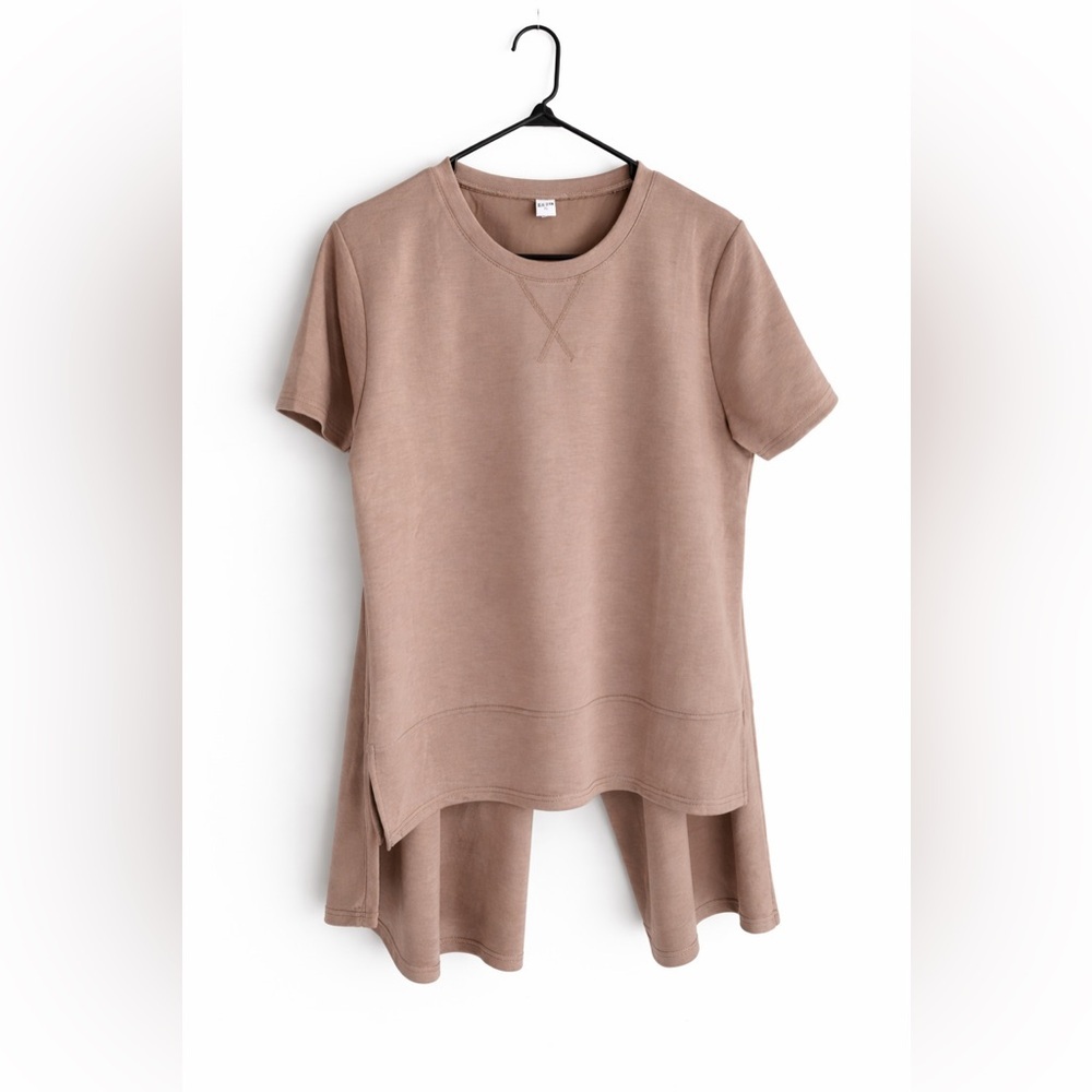 EYZH Taupe Lounge Set XL Matching Top & Pants Minimalist Cozy